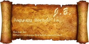 Jagyugy Borbála névjegykártya